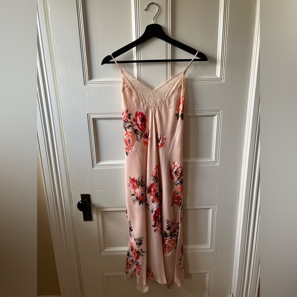 NWT In Bloom | Unforgettable Floral Satin Midi Gown - Picture 3 of 6